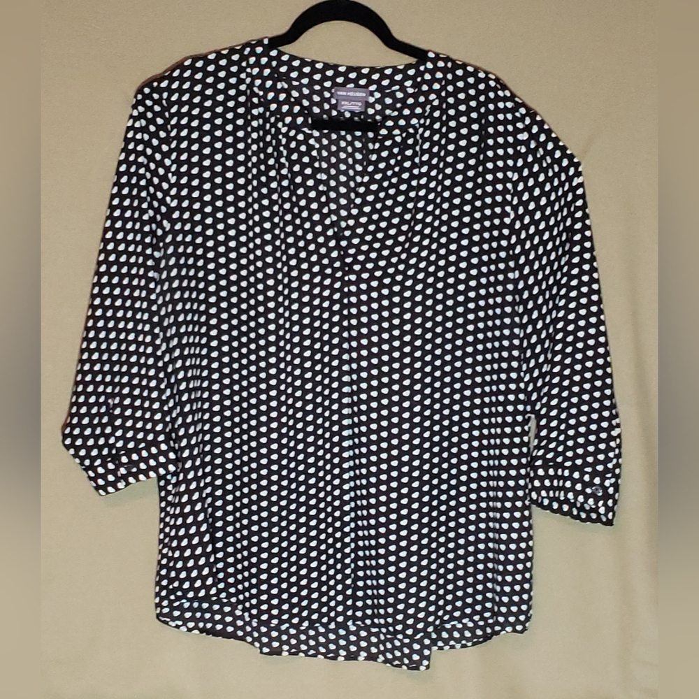Van Heusen XXL Women's Top - Long Sleeve, Black dress shirt